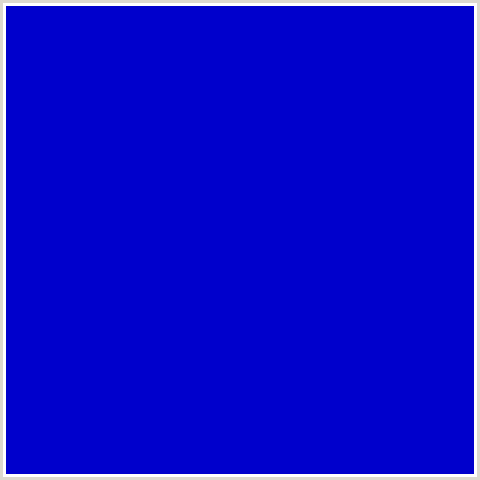 0000CC Hex Color Image (BLUE, DARK BLUE)