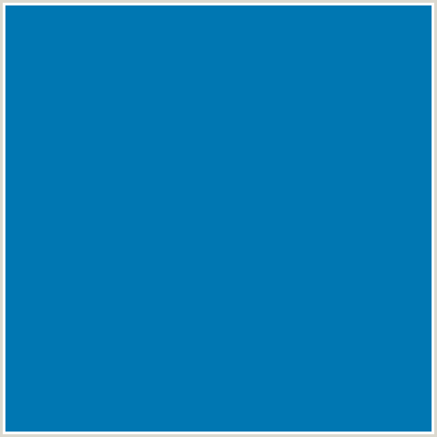 0077B2 Hex Color Image (BLUE, DEEP CERULEAN)