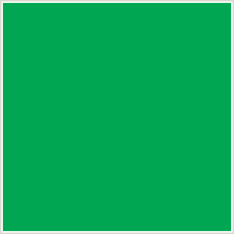 00A651 Hex Color Image (GREEN BLUE, GREEN HAZE)