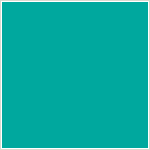 00A89E Hex Color Image (AQUA, LIGHT BLUE, PERSIAN GREEN)