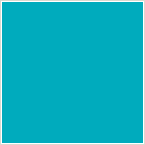00ABBD Hex Color Image (LIGHT BLUE, PACIFIC BLUE)
