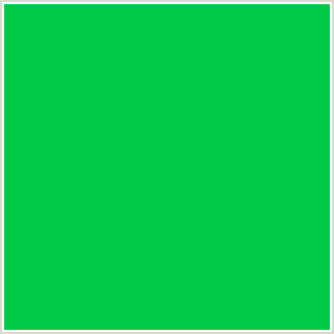 00C947 Hex Color Image (GREEN BLUE, MALACHITE)