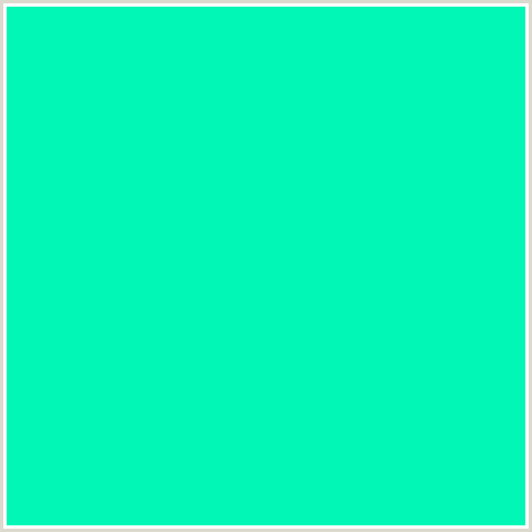 00F7B6 Hex Color Image (BLUE GREEN, BRIGHT TURQUOISE)