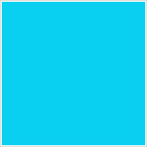09CFF0 Hex Color Image (BRIGHT TURQUOISE, LIGHT BLUE)