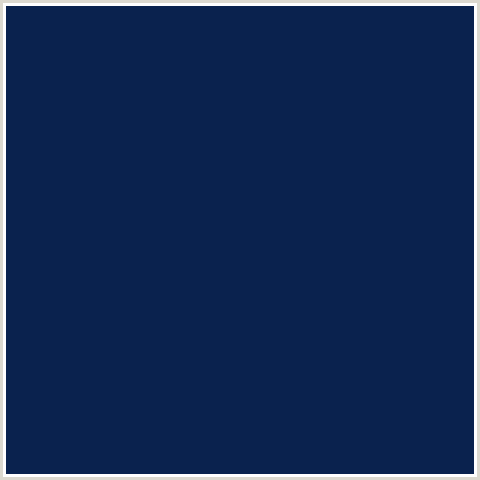 0A224E Hex Color Image (BLUE, DOWNRIVER, MIDNIGHT BLUE)