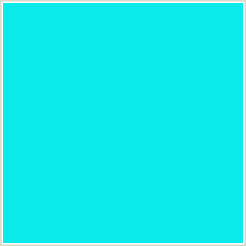 0CEBEB Hex Color Image (BRIGHT TURQUOISE, LIGHT BLUE)