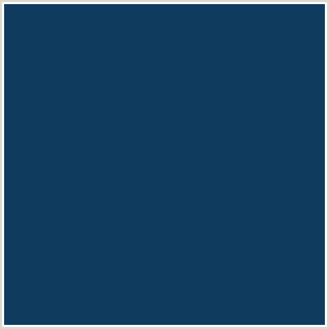 0F3B5F Hex Color Image (BLUE, DOWNRIVER, MIDNIGHT BLUE)