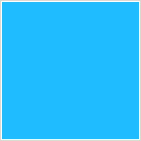 1FBCFF Hex Color Image (DODGER BLUE, LIGHT BLUE)