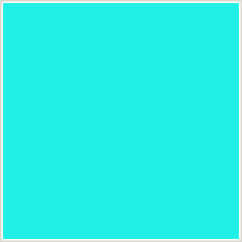 21F0E6 Hex Color Image (AQUA, BRIGHT TURQUOISE, LIGHT BLUE)