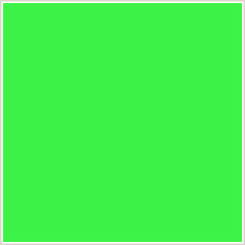 3DF246 Hex Color Image (GREEN, MALACHITE)