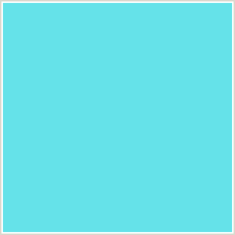 65E2E9 Hex Color Image (LIGHT BLUE, TURQUOISE BLUE)