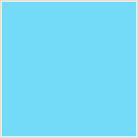73DBF5 Hex Color Image (LIGHT BLUE, MALIBU, TEAL)