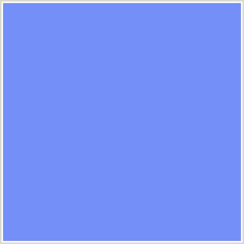 748FF7 Hex Color Image (BLUE, CORNFLOWER BLUE)