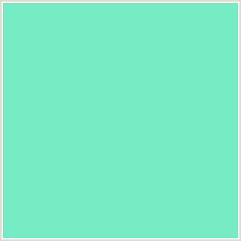 75EBC4 Hex Color Image (BLUE GREEN, TURQUOISE BLUE)
