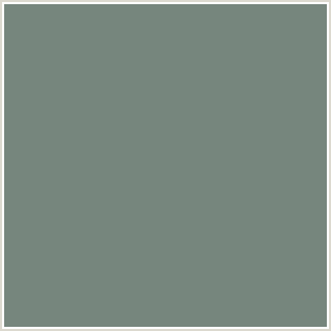 76867D Hex Color Image (GREEN BLUE, XANADU)
