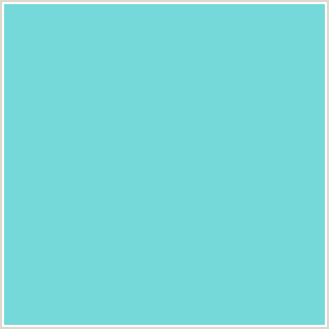 76D9D9 Hex Color Image (BERMUDA, LIGHT BLUE, TEAL)