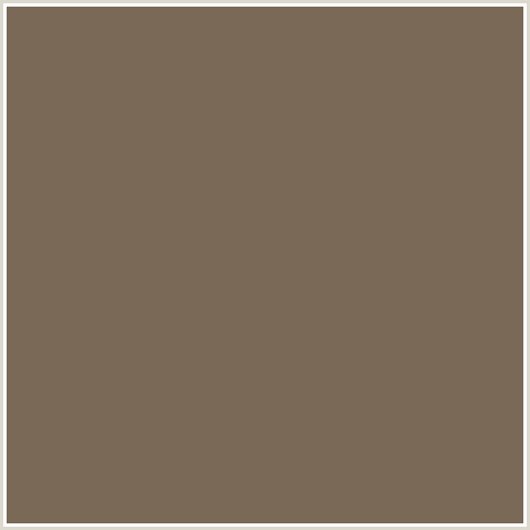 7A6957 Hex Color Image (BROWN, COFFEE, ORANGE)
