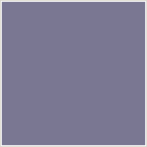 7A7792 Hex Color Image (BLUE, WATERLOO )