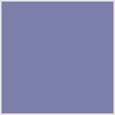 7B7FA9 Hex Color Image (BLUE, KIMBERLY)