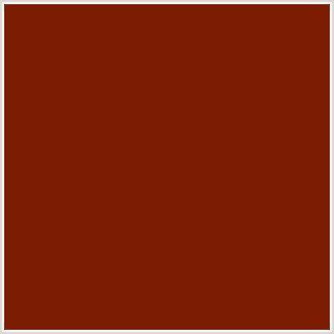 7C1C05 Hex Color Image (KENYAN COPPER, RED ORANGE)