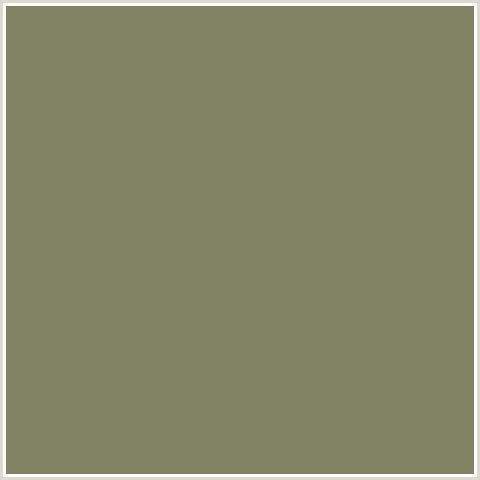 7F8363 Hex Color Image (FLAX SMOKE, YELLOW GREEN)