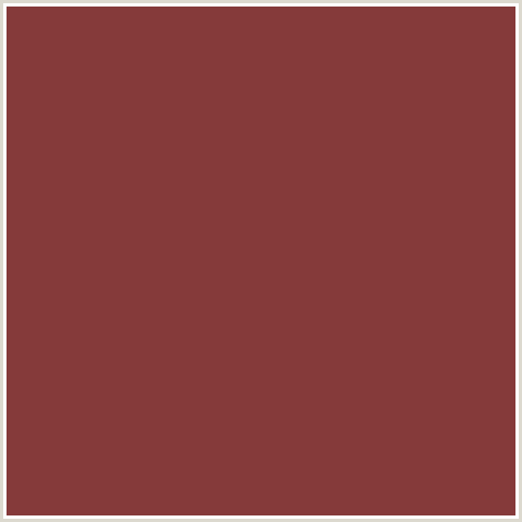 853A3A Hex Color Image (LOTUS, RED)