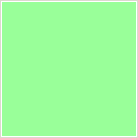 99FF99 Hex Color Image (GREEN, MINT GREEN)