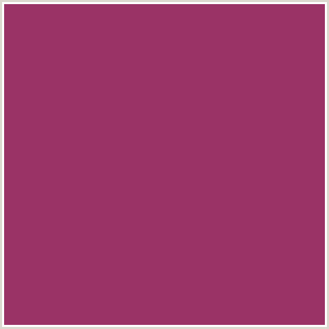 9A3366 Hex Color Image (DEEP PINK, FUCHSIA, FUSCHIA, HOT PINK, MAGENTA, ROUGE)