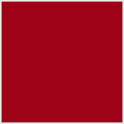 9E0219 Hex Color Image (CARMINE, RED)