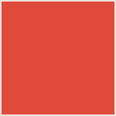 E14B3B Hex Color Image (CINNABAR, RED)