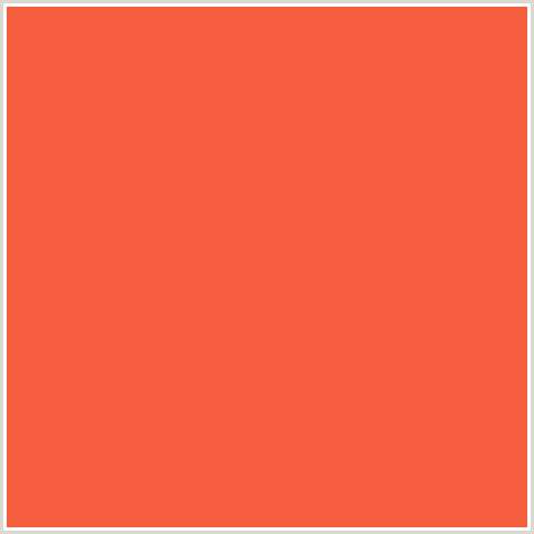 F75D3F Hex Color Image (OUTRAGEOUS ORANGE, RED ORANGE)
