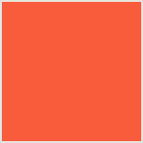 F95C3C Hex Color Image (OUTRAGEOUS ORANGE, RED ORANGE)