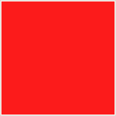 FC1B1B Hex Color Image (RED, TORCH RED)