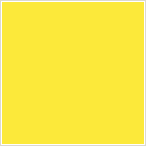 FCE93A Hex Color Image (GOLDEN FIZZ, LEMON, YELLOW)