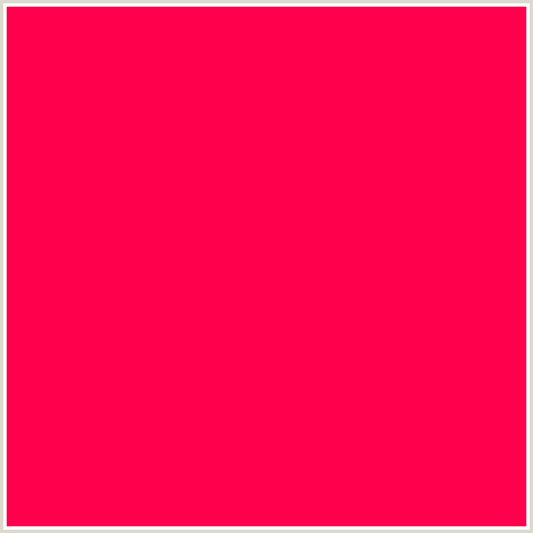 FF004C Hex Color Image (RED, TORCH RED)