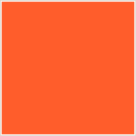 FF5D2B Hex Color Image (OUTRAGEOUS ORANGE, RED ORANGE)