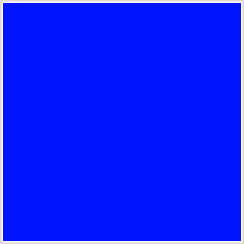 0015FF Hex Color Image (BLUE)