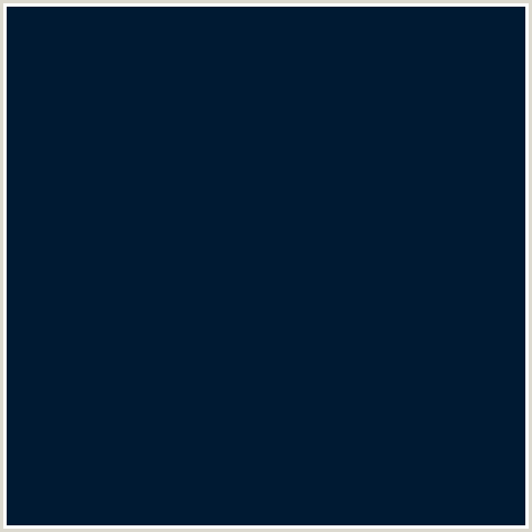 001A33 Hex Color Image (BLUE, MIDNIGHT, MIDNIGHT BLUE)