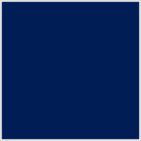 001D56 Hex Color Image (BLUE, MIDNIGHT BLUE, PRUSSIAN BLUE)