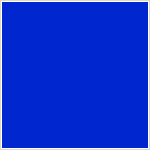 0026CF Hex Color Image (BLUE, DARK BLUE)