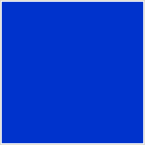 0033CC Hex Color Image (BLUE, INTERNATIONAL KLEIN BLUE)