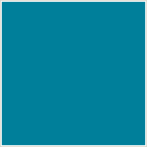 007F9A Hex Color Image (ALLPORTS, LIGHT BLUE)