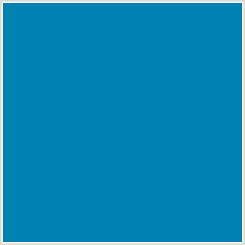 0082B2 Hex Color Image (DEEP CERULEAN, LIGHT BLUE)