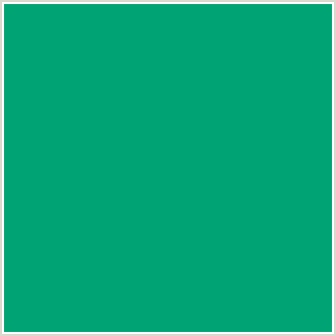 00A373 Hex Color Image (BLUE GREEN, JADE)