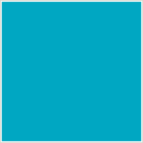 00A7C2 Hex Color Image (LIGHT BLUE, PACIFIC BLUE)