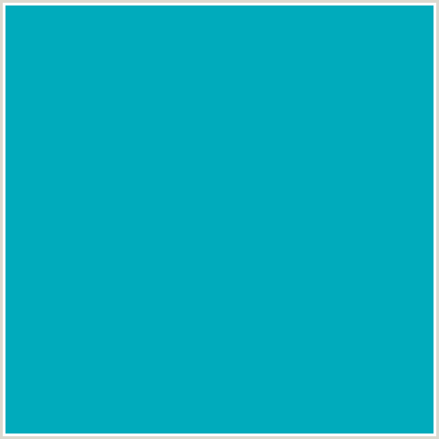 00ABBC Hex Color Image (LIGHT BLUE, PACIFIC BLUE)