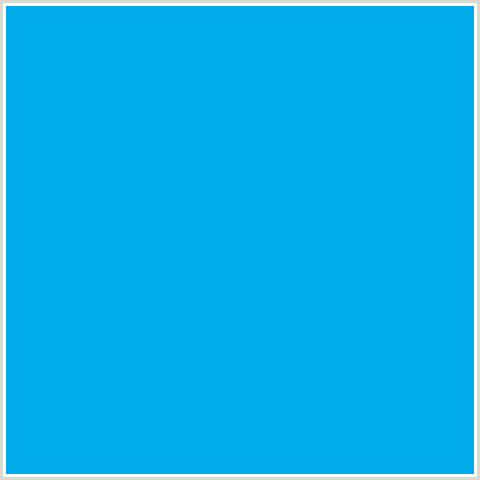 00ABEC Hex Color Image (CERULEAN, LIGHT BLUE)