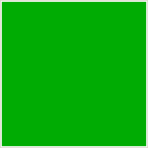 00AC03 Hex Color Image (GREEN, JAPANESE LAUREL)