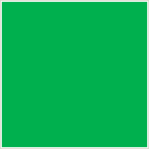 00B04E Hex Color Image (GREEN BLUE, JADE)