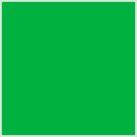 00B140 Hex Color Image (GREEN BLUE, GREEN HAZE)